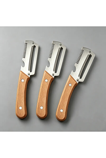 Choice6 3pcs-ms Stainless steel peeler with wooden handle for peeling and sli...