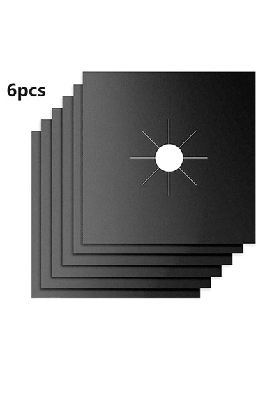 Choice Black 6pcs Kitchen Stove Cover Non-stick Lined Gas Stove Protector Hea...