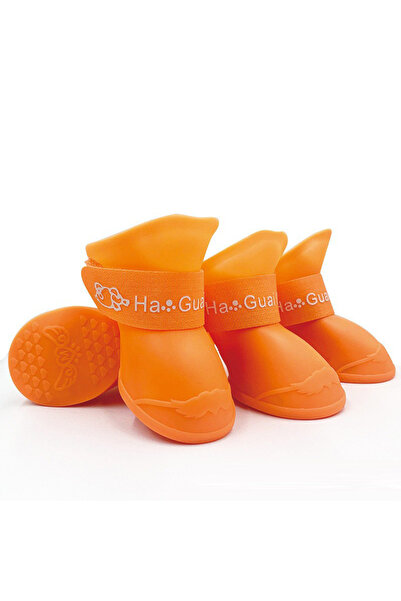 Choice20 M orange Pet silicone rain shoes anti-dirty non-slip waterproof dog ...