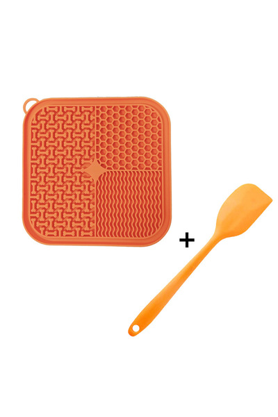 choice2 ORANGE Licking Mat Slow Feeder for Dogs and Cats, Premium Lick Pad wi...