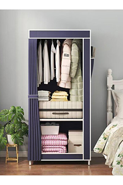 Bayt Aura Portable Wardrobe Closet with Cover, Heavy Duty 12mm Steel Tube Fab...