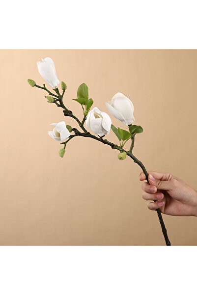 Choice9 3 pcs WHITE Artificial Flower Silk Magnolia Bouquet Diy Photo Props W...