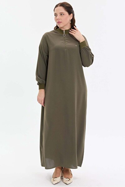 KADO OUTLET Zipper Detailed Pocket Detailed Comfortable Fit Long Dress Women