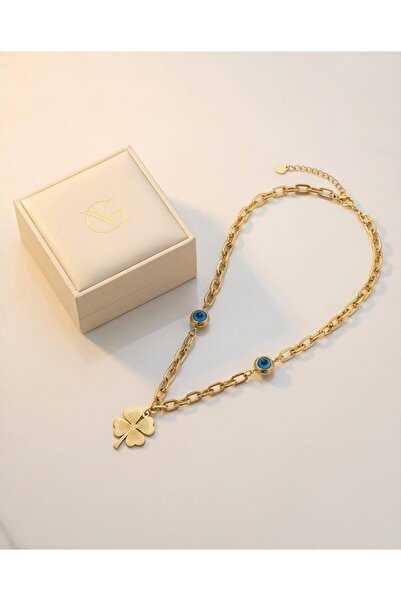 Mum Aşkı EVIL EYE BEADED PONCE NECKLACE