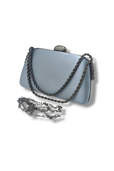 VAROL ÇANTA Varol 760-26 Satin Glitter Steel Case Evening Dress Bag
