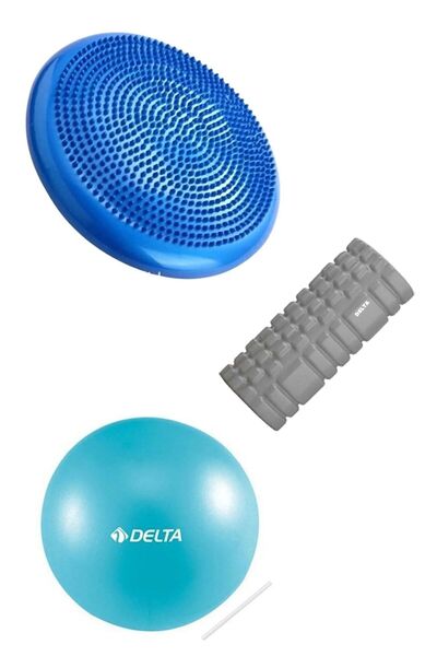 Delta Set de 3 pentru exerciții Pilates, Disc de echilibru, Rolă de spumă Del...