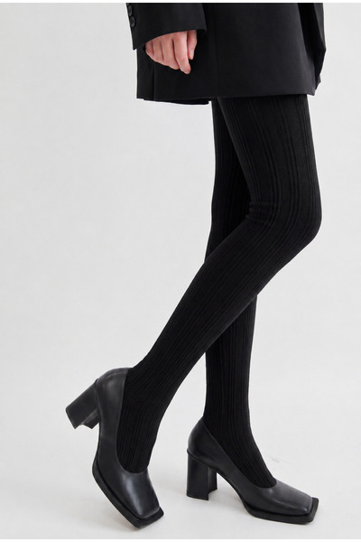 Katia&Bony Women's Striped Pantyhose Black