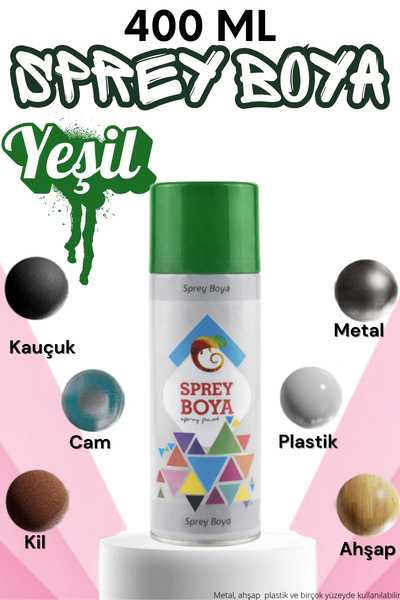 KAYRA LEATHER CRAFT 400 ml Sprey Boya Yeşil Metal Ahşap Beton Duvar Yüzeylere...