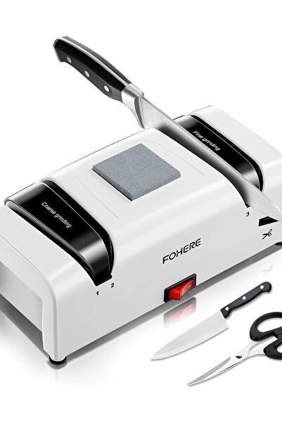 FOHERE Ascuțitor electric de cuțite, 5-în-1, 15 °   unghi de ascuțire, 60W, 2...