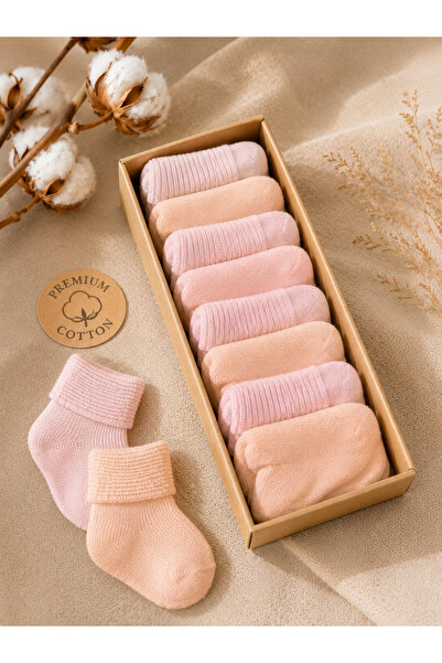 pufien Organik Pamuk 5'li Kutulu Unisex Premium Bebek Çorabı