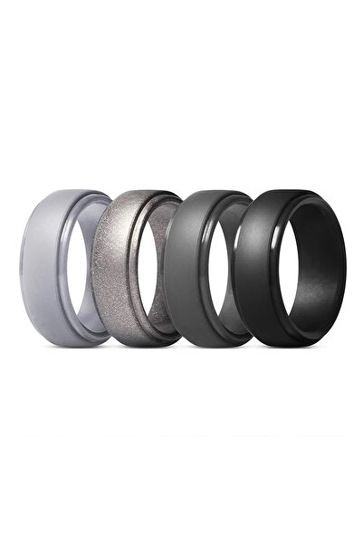 Choice1 8 4 Pack Wedding Bands for Men, 8mm Hypoallergenic Breathable Men's S...