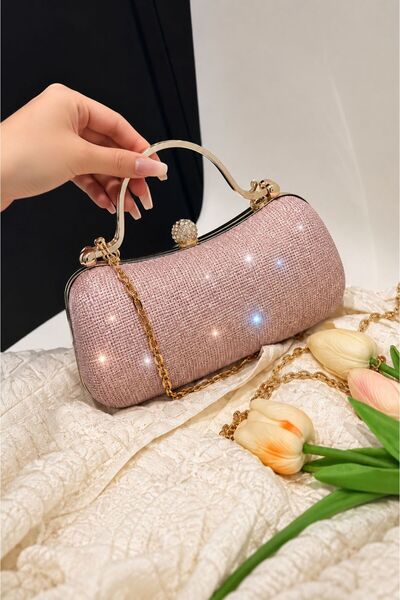 Ludira Evening Dress Wedding Graduation Engagement Prom Bag Diamond Stone Silver Stone Unlocking Chain and Armlet