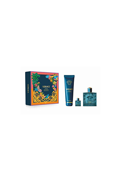 Versace Eros 100 ml Parfüm + Duş Jeli 150 ml + Parfüm 5 ml - Erkek Parfüm Seti