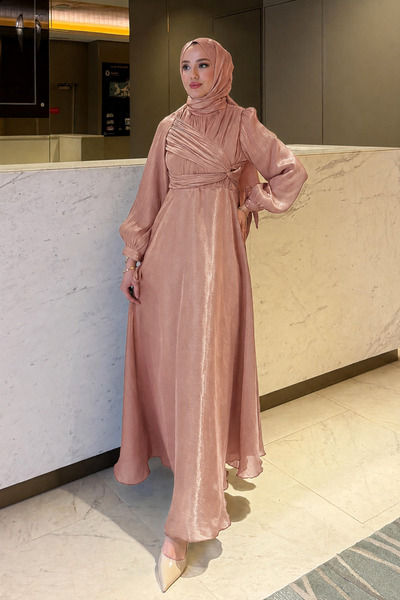 Tesettür Diyarı Βραδινό φόρεμα Ala Model Yandan Dolamam Jan Jan