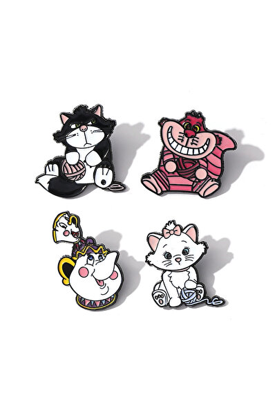 Choice 4 pcs 4 Pcs Healing Alice in Wonderland CartoonBrooch Cute Mrs Teapot ...