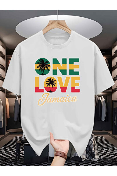 NOURAM تي شيرت رجالي بأكمام قصيرة من ONE LOVE JAMAICA، بتصميم عصري مطبوع، للش...