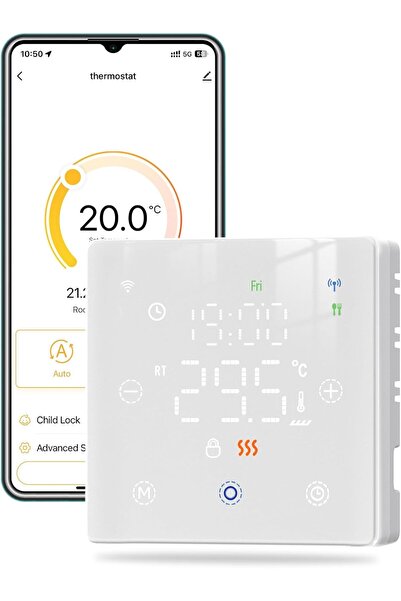 Dotail Termostat inteligent, Wi-Fi, control prin aplicație și vocal, compatib...