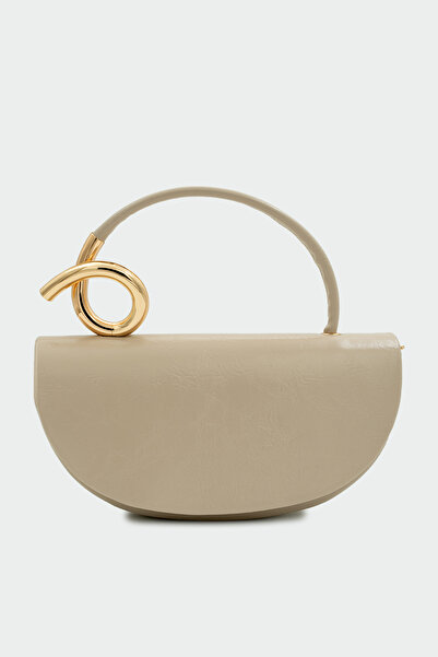 LAMİNTA Aura Gold Detailed Nude Bag