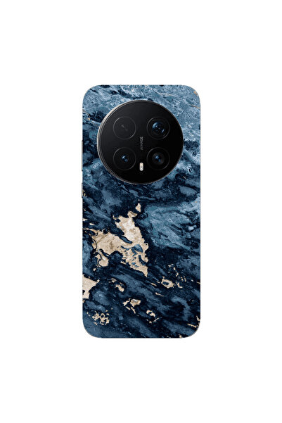 Other Honor Magic 8 Lite Pro Marble Blue Gold Transparent Silicone TPU Θήκη