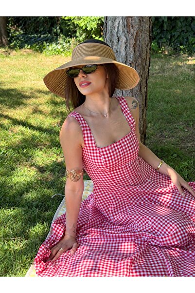 Laluvia Camel Bow Detailed Straw Hat - 14624