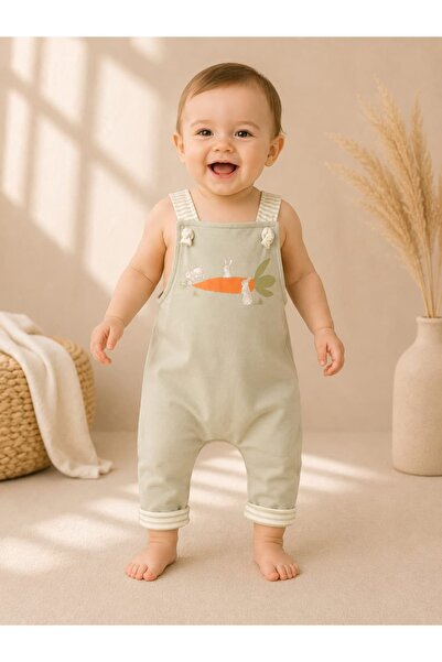 Gubi Kids HAVUÇ BASKILI ORGANİK UNISEX SALOPET