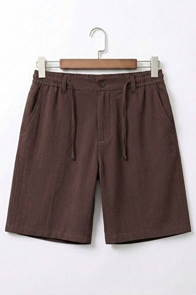 OUTFİT MAN Cotton Regular Fit Shorts Coffee
