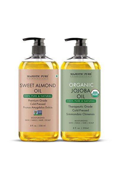 Majestic Pure Pack Of 2, MP Organic Almond And MP Organic Jojoba Oil