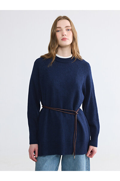 LC Waikiki Crew Neck Oversize Women's Knitwear Tunic