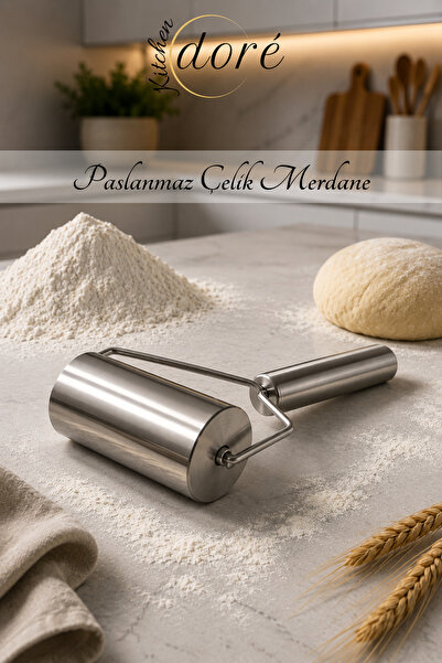 KitchenDORE Paslanmaz Çelik Merdane Yapışmaz Yüzey Ağırlık Dengesi İle Kolay ...