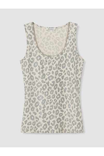 LC Waikiki Kahverengi Leopar Desenli %100 Pamuklu Kadın Atlet