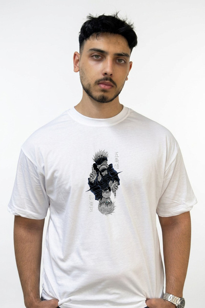 Anetos Gojo Satoru_72 Design Printed Oversize White T-Shirt