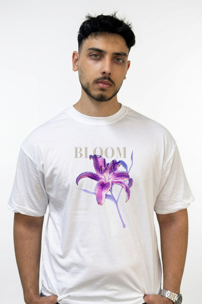 Anetos Kaplan Zambagi Design Printed Oversize White T-Shirt