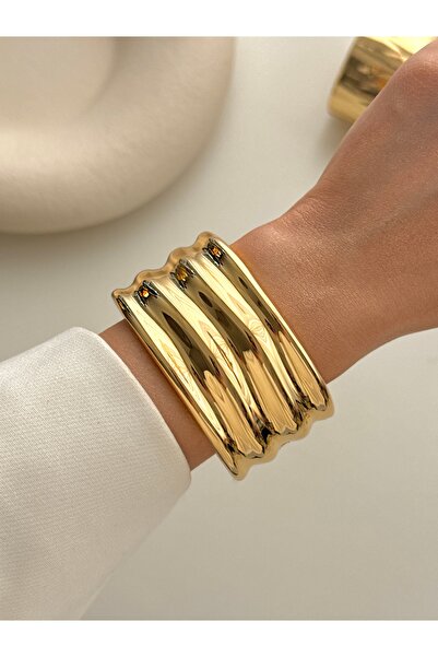 YOUES JEWELRY Steel Gold Women's Cuffs