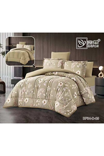 BIET ALMAFROSHAT Makro Fiber Double-Sided Quilt Set, Plain Face, Textured Fac...