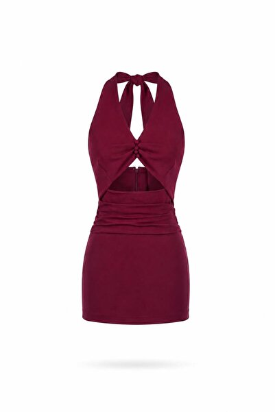 EURO Belden drapeli mini elbise