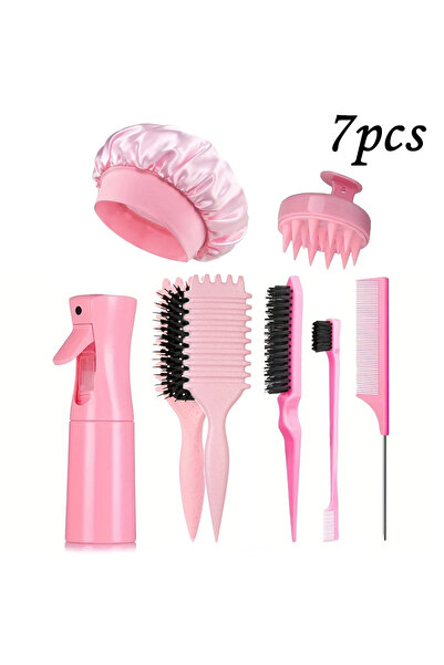 Choice1 7pcs Pink Set 1/5/7pcsHair Care Kit Rolling Candy Brush with Rat Tail...