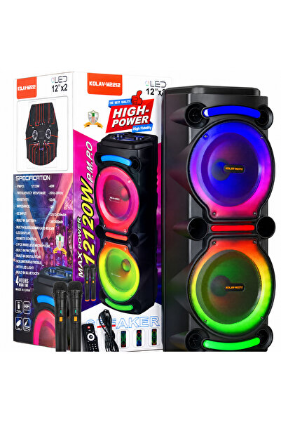 AT Performance Boxă Portabilă ZQS8212, 40W, 2 x 8", Microfon Wireless Inclus,...