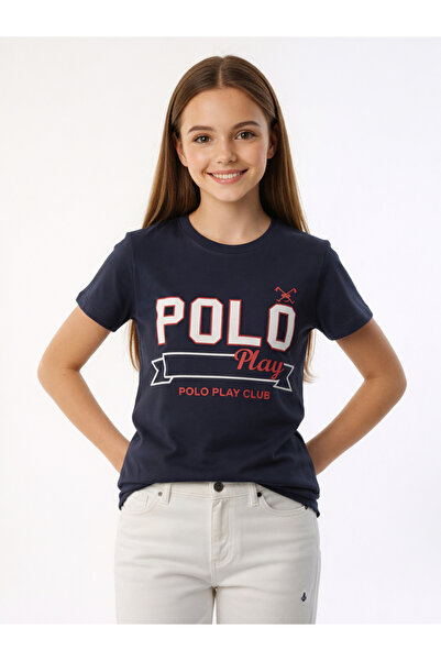 Polo Play By Styli Teen Girls Graphic Logo Crew Neck T-Shirt