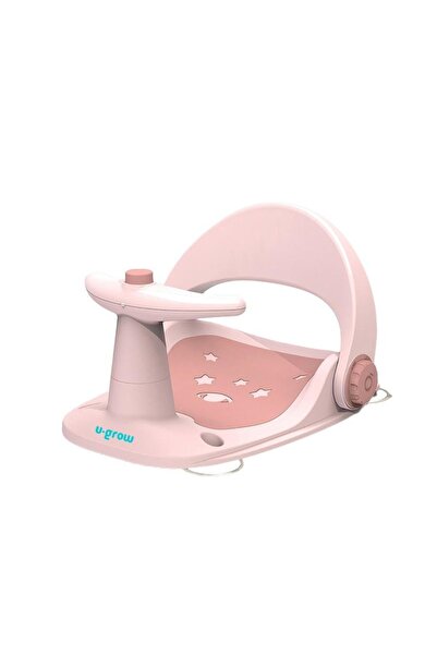 OEM Scaun baie bebe cu ghidon , spatar reglabil, roz pal, U-Grow