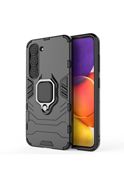 OEM Husă hibridă Ring Armor pentru Samsung Galaxy S23, Negru