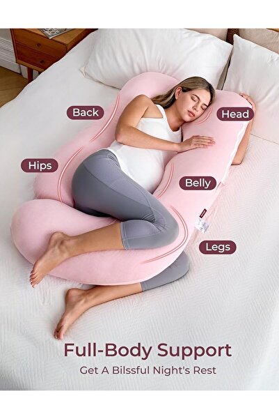 molody U-Shaped Full Body Pregnancy Pillow - Comfortable Maternity Pillow wit...