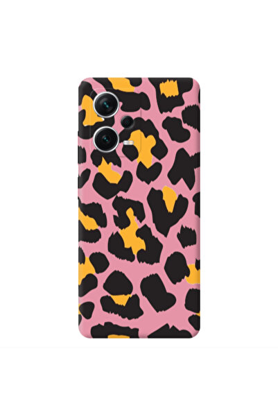Other Xiaomi Poco X5 Yellow leopard Pink Colored Silicone TPU Θήκη