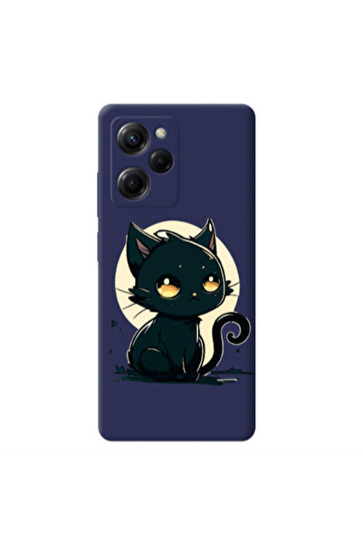 Other Xiaomi Poco X5 Pro Black Cat Dark blue Colored Silicone TPU Θήκη