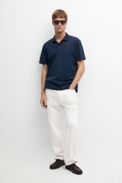 Massimo Dutti %100 pamuklu V yaka triko polo