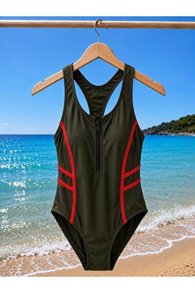 RAPAPA Swimsuit with Zipper Detail on the Front 8126