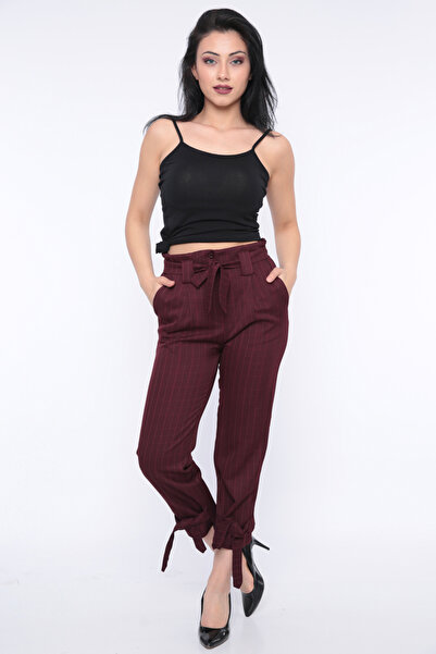 FIRST STYLE Women's Turkish Trousers with a Tie under the Waist and a Belt in...
