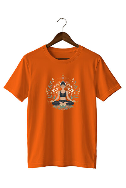 WİDİ Lotus Flower Printed T-Shirt Sportswear Yoga Pilates T-Shirt