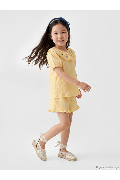 LC Waikiki Peak New Season Embroidered Girls' Shorts Set
