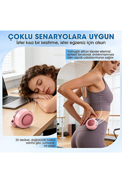 TECHNOM Taşınabilir Klipsli Mini Fan - 3 Kademeli Hız Ayarlı, Sessiz Motorlu, USB Şarj Edilebilir Bel ve Yaka Tipi Giyilebilir Vantilatör