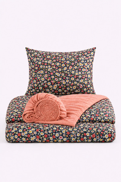İQON Elastic Sheet Duvet Cover Set Single Size Outlt1 Vi̇olt Smnn